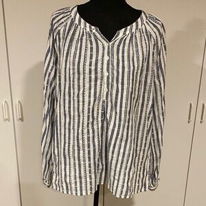 Time and Tru Chambray and White Striped Shirt